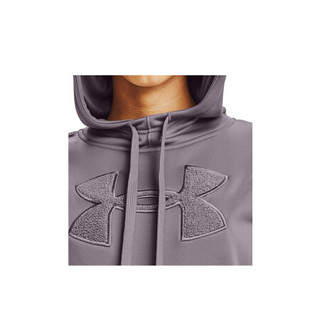 安德玛官方UA Big Logo女子抓绒连帽运动卫衣Under Armour1360295 紫色585 L