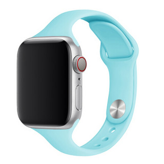 爱否Apple手表Watch窄表带iWatch6/5代硅胶苹果Series新SE通用运动手腕带 橙色 44/42通用