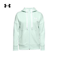 安德玛官方UA Rival女子运动拉链抓绒连帽外套Under Armour1356400 蓝色403 XL