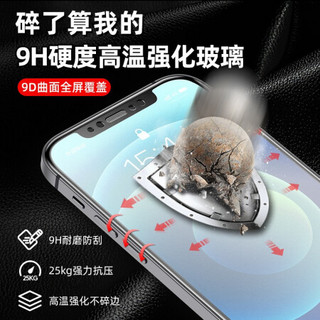 闪魔 苹果12防窥膜iphone 12 pro max 钢化膜 全屏覆盖防摔防指纹磨砂防尘手机贴膜 12mini1片装*买一贈一