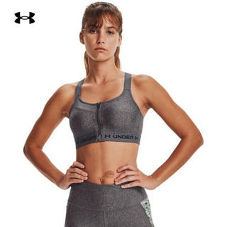 安德玛官方UA Heather女子拉链运动内衣—高强度Under Armour1360573 灰色019 36A