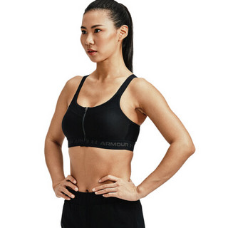 安德玛官方UA Armour女子拉链运动内衣—高强度Under Armour1355110 黑色001 32A