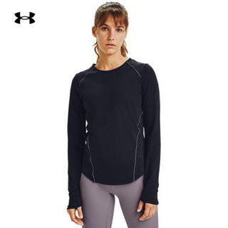 安德玛官方UA Meridian女子圆领运动长袖T恤Under Armour1360568 黑色001 XL