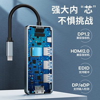 REMAX Type-C扩展坞USB-C转HDMI线转换器4K投屏拓展坞转接头通用苹果MacBook 5合1深空灰