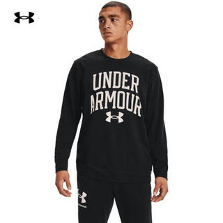 安德玛官方UA Rival Terry男子运动训练圆领卫衣Under Armour1361561 黑色001 3XL