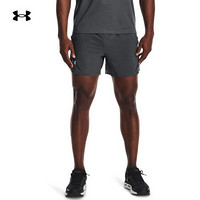 安德玛官方UA Launch男子5英寸跑步短裤Under Armour1361492 灰色012 XXL