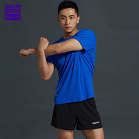 必迈（bmai）跑步竞速短袖秋季男专业运动半袖 圆领速干吸汗马拉松T恤 夜空蓝 XL