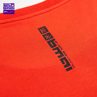 必迈（bmai）跑步文化短袖女士透气半袖圆领休闲运动T恤 狂热红 L