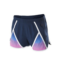 必迈（bmai）2020新款1.5寸男女速干透气跑步竞速马拉松训练运动短裤 水手蓝/荧光粉紫-女 XL
