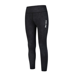 多威（Do-win）九分裤女新款黑色薄款速干显瘦专业跑步征途运动裤286601 黑/灰 2XL