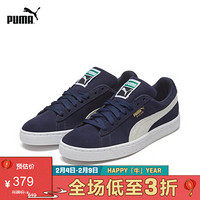 PUMA彪马官方 刘雯同款 新款男女同款情侣复古休闲鞋 SUEDE 356568 粗呢蓝-白色51 44.5