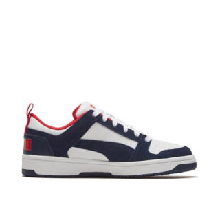 PUMA 彪马 官方 新款男女同款情侣经典休闲鞋 REBOUND 370539 白-粗呢蓝-鲜红色-05 40