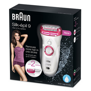 Braun/博朗 干湿两用 脱毛器 EPIL9系列女士电动刮腋毛腿毛体毛刀剃/脱毛器 SE9521