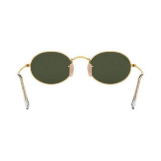 雷朋（RayBan）RB3547 54mm 男女椭圆形轻质金属框架太阳镜 单色镜片 GOLD/GREEN One