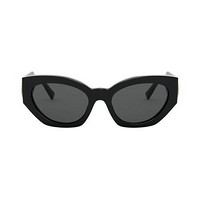 范思哲（VERSACE）VE4376B 54mm 女士不规则框架太阳镜 墨镜 轻奢优雅 经典黑色 深红色 S
