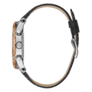 盖尔斯GUESS 男士手表三针石英计时码表压纹皮革表带时尚腕表46mm表盘 Grey ONE SIZE