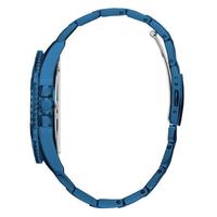 盖尔斯GUESS 男士手表三针石英计时码表经典蓝色不锈钢手链时尚潮流腕表48mm大表盘 Blue ONE SIZE