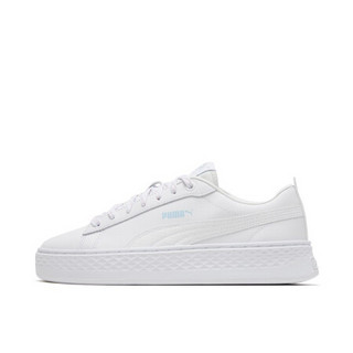 PUMA 彪马 Suede系列 Smash Platform 女子休闲运动鞋 369833-01 白/浅蓝色 39