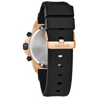 宝路华（BULOVA）男士计时码表石英机芯100米防水黑色橡胶表带休闲时尚腕表44mm 98B104 No Color ONE SIZE