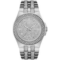 宝路华(BULOVA)男士手表石英机芯水晶装饰30米防水不锈钢表带精致休闲腕表42mm 96B235 No Color ONE SIZE