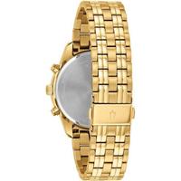 宝路华(BULOVA)男士手表计时码表石英机芯30米防水金色不锈钢表带时尚奢华腕表43mm Gold ONE SIZE