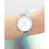 olivia burton 奥利维亚·伯顿 女士手表施华洛世奇水晶装饰表盘蓝色皮革表带腕表34mm Chalk Blue ONE SIZE