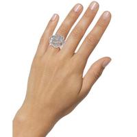 INC INTERNATIONAL CONCEPTS女士银色水晶密镶玫瑰戒指 闪亮时尚饰品 Silver 6