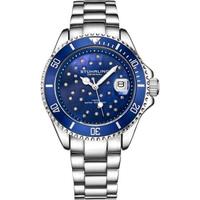 施图霖（Stuhrling）女士手表石英机芯100米防水银色调不锈钢手链腕表39mm表盘 Silver One Size Fits All