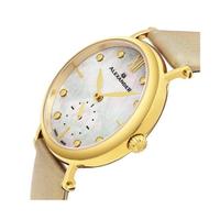 施图霖(Stuhrling)女士手表石英机芯50米防水棕色皮革表带腕表34mm A201-02 Beige ONE SIZE
