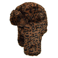 Kangol袋鼠男帽子雷锋帽豹纹保暖护耳帽秋冬帽K4266ST Leopard S(适合头围54-55)