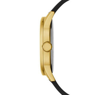 盖尔斯GUESS男士石英手表50M防水黑色硅胶表带腕表44mm Gold Tone os