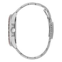 盖尔斯GUESS男士石英手表50M防水双色手链日期显示时尚腕表44mm Silver-tone/brown os