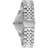 宝路华（BULOVA）男士手表石英机芯不锈钢表带水晶点缀优雅气质日期视窗41mm表盘防水30m Silver os