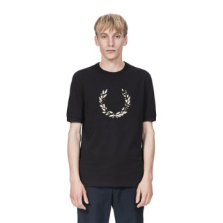 fredperry佛莱德派瑞男t恤英伦印花棉质短袖m3398f44intenseblack38