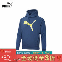 PUMA彪马官方 新款男子印花连帽休闲卫衣 ACTIVE 582682 深牛仔蓝 43 L