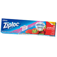 Ziploc 密保诺 食品密封袋 大号15个 零食果蔬保鲜袋 密实袋 收纳袋 储奶袋 防潮袋 微波用