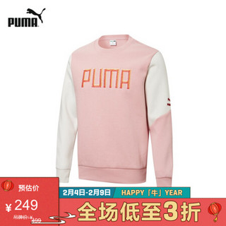 PUMA彪马官方 新款男女同款拼色圆领卫衣 COLORFUL 532180 新婚粉-14 M