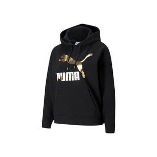 PUMA 彪马 CLASSICS 女子运动卫衣 531385-51 黑色/金属色 XXL