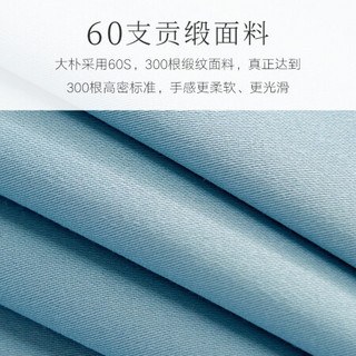 大朴（DAPU）床单 A类床品 60支精梳纯棉缎纹纯色床单 双人被单 灰湖蓝 1.5米床 240*240cm