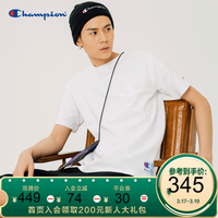 Champion男士经典刺绣大C LOGO简约圆领短袖T恤潮流纯棉打底 白色 XXL
