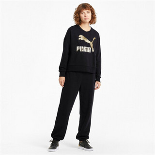 PUMA 彪马 CLASSICS 女子运动卫衣 531382-51 黑色/金属色 L