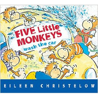 《A Five Little Monkeys Wash the Car 五只小猴子洗汽车》（英文原版）