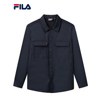 FILA（斐乐）官方男士衬衫2021春夏新款潮流商务梭织上衣运动外套男 传奇蓝-NV 170/92A/M