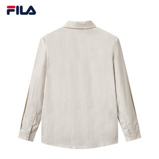 FILA（斐乐）官方男士衬衫2021春夏新款潮流商务梭织上衣运动外套男 白桦灰色-GY 180/100A/XL