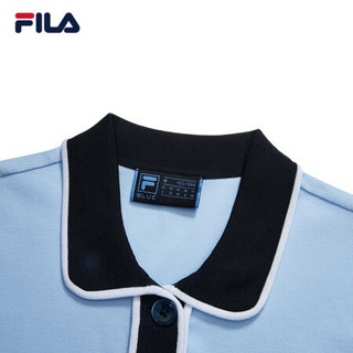 FILA 斐乐官方女子短袖POLO衫 2021年夏季新款轻商务女子POLO 冰心蓝-LB 175/92A/XL