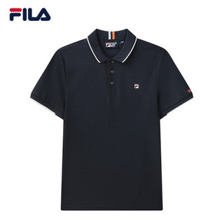 FILA 斐乐官方男子POLO衫 2021年夏季新款男子时尚百搭短袖POLO衫 F11M128116F 传奇蓝-NV 185/104A/XXL