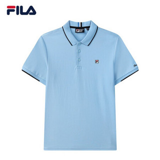 FILA 斐乐官方男子POLO衫 2021年夏季新款男子时尚百搭短袖POLO衫 F11M128116F 吊鐘藍-LB 165/88A/S