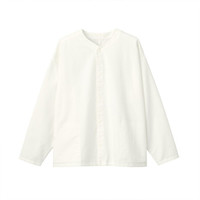 無印良品 MUJI 無印良品 男女通用 粗棉线 水洗牛津 双面衬衫 米白色 XXS-XS