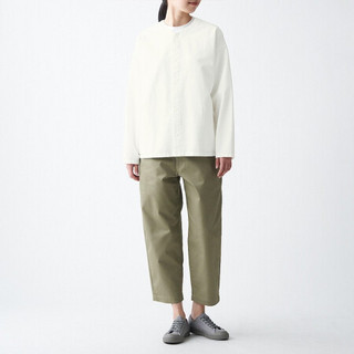 无印良品 MUJI 男女通用 粗棉线 水洗牛津 双面衬衫 米白色 L-XL