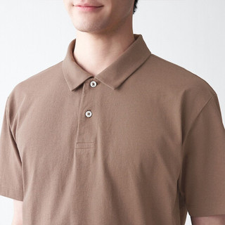 無印良品 MUJI 無印良品  男式 棉天竺编织 短袖POLO衫  ABE04A1S 深咖啡色 L